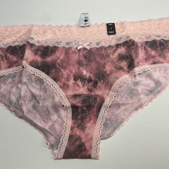 Torrid - WIDE LACE TRIM CHEEKY PANTY - COTTON LACE PINK - Picture 2 of 4